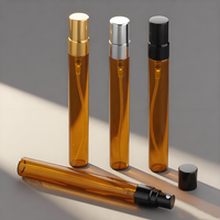 Botol Parfum WOGU Amber Atomizer 10ml 5ml 3ml 2ml Botol Semprot Aluminium Hitam Portabel Botol Parfum Semprot Kaca Tipis