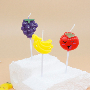 クリスマスの機会に家の装飾用パラフィンワックス2024年人気のカラフルなフルーツ型のお誕生日ケーキキャンドル - Product Image 2