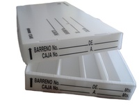 Boîtes de rangement pour forets en plastique ondulé certifiées ISO 9001, en PP, pour le stockage et la découpe de forets, écologiques, durables, avec protection UV et impression.
