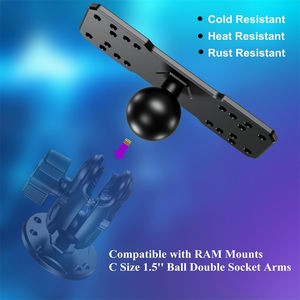 แผ่นยึดอุปกรณ์อิเล็กทรอนิกส์ทางทะเลอเนกประสงค์ ทำจากอลูมิเนียมอัลลอยด์ ขนาด 1.5 นิ้ว สำหรับติดตั้งเครื่องหาปลา ใช้ได้กับ <span class=keywords><strong>Garmin</strong></span>, Lowrance, Humminbird, Raymarine - Product Image 4