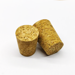 Venta al por mayor 16mm tapón de corcho cónico tapón de botella de vino corcho aglomerado tapón de madera Impresión de logotipo personalizado - Product Image 1
