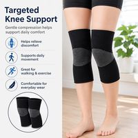 Genouillère de compression en fibre de bambou, élastique, antidérapante, légère, pour la marche, l'exercice quotidien et le confort des articulations