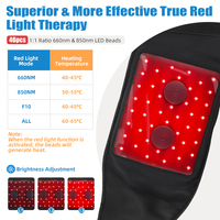 Ceinture de luminothérapie rouge personnalisable avec logo, sans fil, 660nm 850nm, infrarouge, LED chauffante, vibration, masseur lombaire pour soulager les maux de dos
