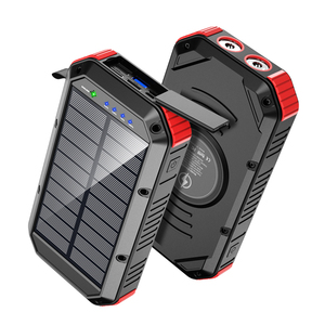 Eshine แบตสำรองพลังงานแสงอาทิตย์แบบพกพาไร้สาย 30000mah กันน้ำ 18W ชาร์จเร็ว พาวเวอร์แบงค์สำหรับเดินทาง พร้อมไฟ LED - Product Image 1