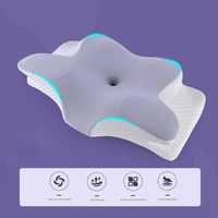 Oreiller cervical orthopédique en mousse à mémoire de forme, oreiller de sommeil papillon, emballage personnalisé, carré personnalisé, 80 polyester / coton, 50 pièces