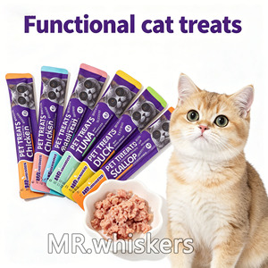 Snack Liquido per <span class=keywords><strong>Gatti</strong></span> Senza Additivi, Bastoncini Senza Cereali, Cibo Umido ad Alto Contenuto di Carne, Snack da Leccare per Gattini - Product Image 1