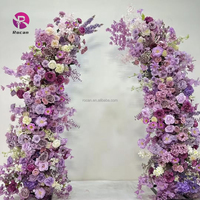 Soie Rose Violet Rose Pêche Fleur Coureur Corne Fleur Arc Guirlande Décorative Fête Fleurs Mariage