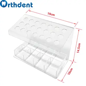 Dental 21 Holes Acrylic Organizer Composite Applicator Middle Size Case For Syringe Resin Adhesive Dentistry Lab Tool Dispenser