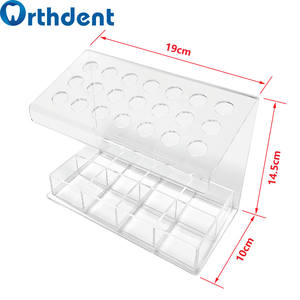 อุปกรณ์จัดฟันอะคริลิก21รูกล่องใส่เครื่องมือทันตกรรมกล่องขนาดกลางสำหรับเข็มฉีดยาเรซินกาวทันตกรรม - Product Image 1