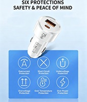 Chargeur de voiture USB A+C 75W PD, chargeur USB à charge rapide, chargeur de voiture Type C pour téléphones mobiles