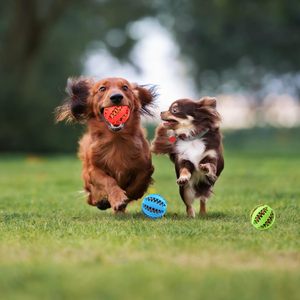<b>Dog</b> Eco-Friendly <b>Interactive</b> Durable Soft Rubber Ball Chew <b>Toy</b> Food Treat Feeder Tooth Cleaning IQ Training Ball Medium Size - Product Image 6