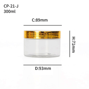 New Phong Cách Phổ Biến 200 300 400 500 800 1000Ml Vòng Tóc Bom Mát Hộp Nhựa Nắp Vàng Trong Suốt PCR RPET Mỹ Phẩm Jar - Product Image 6