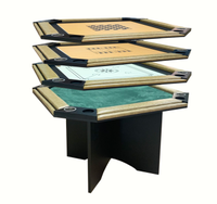 Table de poker multifonctionnelle Table carrée pour jeu de société Mahjong Jeu d'échecs Divertissement familial