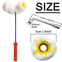 Rouleau à peinture pour tuyaux |   Kit de rouleaux pour tuyaux à cadre courbé pour tuyaux, poteaux, rampes, tubes et surfaces courbes de 2 à 5 pouces, avec axe central remplaçable