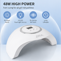 Lampe à ongles UV LED haute puissance 48W - Professionnelle, portable, sans fil, pour usage domestique et en salon, en plastique