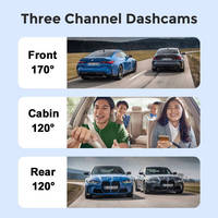Caméra embarquée 3 canaux 4K 5G Wifi GPS DVR pour voiture, triple objectif avant + arrière + intérieur, enregistreur de conduite, caméra de voiture