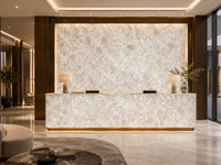Dalle de pierre semi-précieuse en agate blanche rétroéclairée pour panneau mural LED, comptoir de bar, plateau de table, dessus de vanité, surface décorative