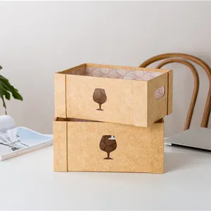 Di alta qualità eco-friendly marrone di carta fatta a mano di stoccaggio cesti di stoccaggio/cestino di immagazzinaggio del desktop per la vendita