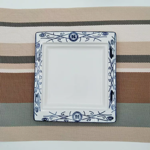 Элитная высококачественная экологичная классическая китайская квадратная сине-белая фарфоровая керамическая тарелка, пригодная для использования в микроволновой печи и посудомоечной машине, 8 дюймов, для дома - Product Image 3