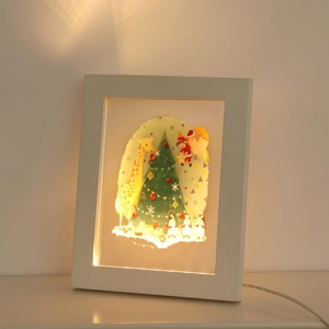 Lámpara Nocturna USB de Nuevo Estilo, Marco de Madera con Batería, Marco de Fotos LED Eléctrico, Luces Inteligentes para el Hogar, para Acrílico - Product Image 6