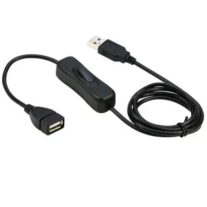 Pabrik Harga Grosir AM Ke AF USB Kabel dengan ON/OFF Switch USB 2.0 Kabel Ekstensi Kode untuk LED kipas Angin Lampu