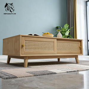 Table basse moderne en bois massif à 2 tiroirs, nouveau design, mobilier de maison, vente en gros Chine, excellent prix, personnalisation, grand stock, dropshipping - Product Image 5