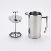 Cafetière à double paroi isolée 1L 800ML 600ML en acier inoxydable 304, presse à café française
