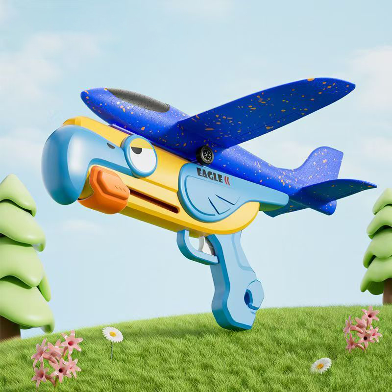 AJB Eagle Foam Plane Launcher Catapult Glider Airplane Gun Soft Bullet Foam Jet Plane Launcher for Boys & Kids Outdoor Play
