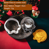 Cetakan Kue Natal Santa, Pemotong Fondant, Cetakan Kue Ramah Lingkungan untuk Membuat Kue