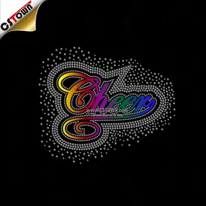 Biểu Tượng Đội Tùy Chỉnh Chuyển Nhiệt Vinyl Cổ Vũ Đính Đá Dán Chuyển Nhiệt Kim Cương Giả Kim Cương Giả Bán Sỉ - Product Image 1