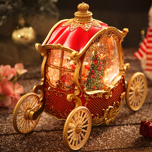 Bán buôn tùy chỉnh santa-hình giáng sinh Cung Điện Xe LED Đèn lồng Nước Tinh Tế Quả cầu tuyết thắp sáng trang trí kỳ nghỉ - Product Image 5