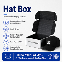 Boîte d'expédition personnalisée haut de gamme pour casquettes avec doublure en mousse - Boîtes d'expédition PR premium pour la livraison au détail et les cadeaux de marque