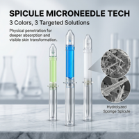 Ampoule réparatrice pour la peau à base de micro-aiguilles Spicule |   Sérum Visage 3 Couleurs aux Spicules d'Éponge Hydrolysées 5ml – Absorption Profonde pour une Transformation Cutanée