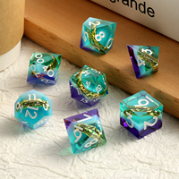 Dés en résine bleu-violet LOTR Le Seul Anneau, à bords tranchants, polis à la main, pour RPG et Dungeons & Dragons