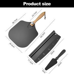 12 "legno pieghevole manico nero antiaderente rivestimento in alluminio <span class=keywords><strong>Pizza</strong></span> Peel Rocker per Server Set accessori per forno per <span class=keywords><strong>Pizza</strong></span> Kit utensile - Product Image 2