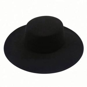 New <b>Flat</b> Top Wide Brim Polyester/Cotton Fedora Bowler <b>Hat</b> Jazz French Unisex Party Fishing Business Casual <b>Hats</b> Wholesale 2022 - Product Image 6