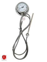 Temperature Thermometer 0-200C Capillary Remote Probe Stainless Steel IP66 Dial Display 1 Year Warranty OEM/ODM