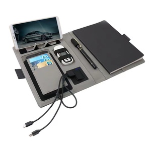 Netum — chargeur usb personnalisé en cuir pu, taille 4 B5, pour journal intime, chargeur sans fil, avec stylo et ports multiples - Product Image 1