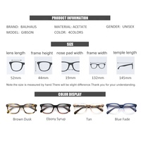 Bauhaus-montura de gafas de acetato, venta al por mayor de fábrica, barata