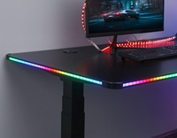 Hauteur de bureau réglable en acier noir, pieds de Table élévatrice électrique, mobilier de bureau, table de travail avec éclairage LED, support de bureau