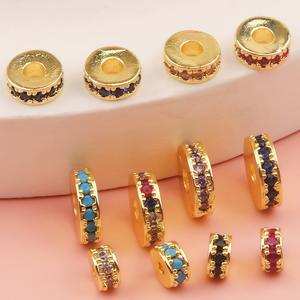 Micro pavé <span class=keywords><strong>de</strong></span> cuentas espaciadoras <span class=keywords><strong>de</strong></span> Zirconia cúbica, venta al por mayor, fabricación <span class=keywords><strong>de</strong></span> joyas DIY, pulsera con cuentas, abalorio con hallazgos <span class=keywords><strong>de</strong></span> latón para mujer - Product Image 5