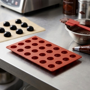 Moldes de silicona semicirculares de fácil liberación de 24 bandejas, esfera para Chocolate forma de media, caramelo, pastel de goma, molde rectangular de silicona para pastel - Product Image 1