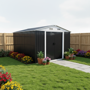 Caseta <span class=keywords><strong>de</strong></span> Almacenamiento Exterior Resistente <span class=keywords><strong>de</strong></span> Acero Galvanizado, con Cerradura e Impermeable, <span class=keywords><strong>para</strong></span> <span class=keywords><strong>Herramientas</strong></span> <span class=keywords><strong>de</strong></span> Jardín, con Tamaño Personalizado - Product Image 1