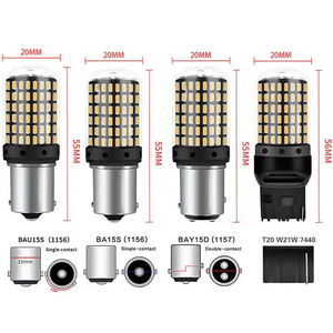 12V 24V Super Bright 1156 1157 BAY15D LED <b>Bulbs</b> Red <b>White</b> Amber 144-SMD 3014 Chips Car Reverse Tail Brake Light <b>Bulb</b> - Product Image 3