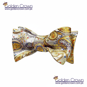 Conjunto de Corbata de Moño y Pañuelo de Bolsillo para Hombre, Diseño Floral Paisley, Jacquard, Mezcla de Seda, Pre-atada, Secado Rápido, para Ceremonias/Reuniones |   Corbatas GC - Product Image 1