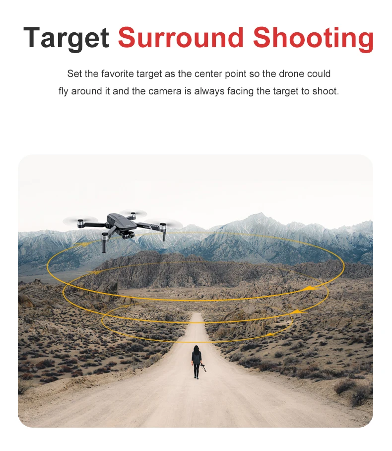 JJRC X19 Drone, Target Surround Shooting Set the favorite target as the center point so the drone could fly around