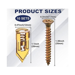 Kit d'ancrage d'expansion zingué pour panneau de gypse vis autotaraudeuse brique creuse plafond ciment cavité bouchon <span class=keywords><strong>goujon</strong></span> boulon pouce - Product Image 2