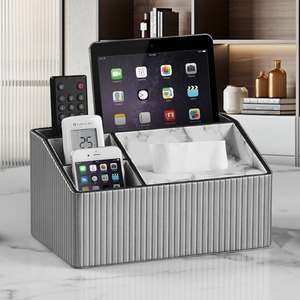 Office Organizer Storage Box Rectangular Multi Functional Desktop Tissue <b>Holder</b> Remote <b>Control</b> Stand Living Room Decorative Box - Product Image 2
