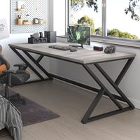 Bureau de travail moderne personnalisable, grand bureau industriel extra long en bois pour l'écriture, l'étude, le jeu et l'ordinateur, pour 2 personnes