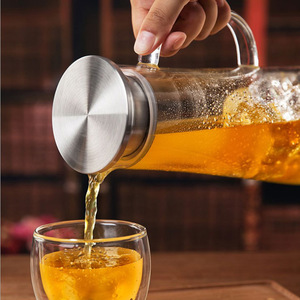 Pichet à eau froide en verre épais, grande capacité, anti-explosion, résistant aux hautes températures, idéal pour les jus d'été et les coupes à citron - Product Image 3